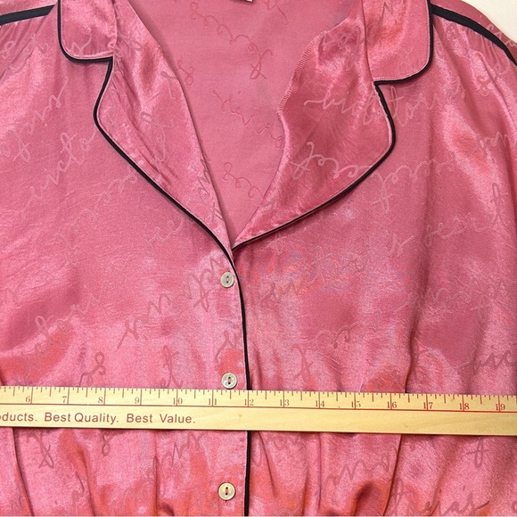 Victoria Secret Satin Pink Logo Tie Sleep Romper Women's Size XL - Picture 3 of 5